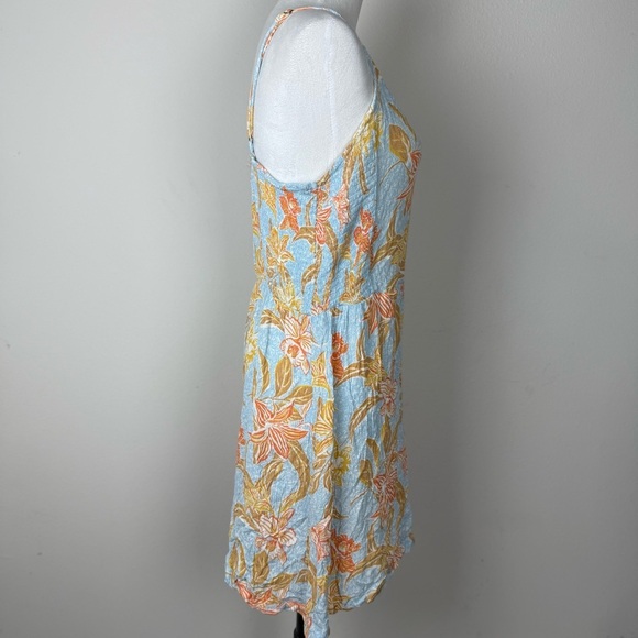 Roxy Women’s Floral Sundress Blue Yellow Orange Adjustable Straps Size L - Picture 3 of 8
